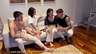 双插四人组情侣交换纹身美女和大鸡巴